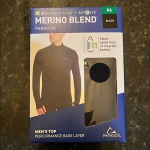 Paradox Black Merino Blend Men's Base Layer